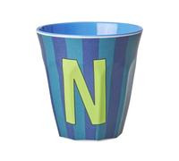 Rice Melmain - Vaso para niños, diseño de letra N, de melamina, irrompible, sin BPA, 250 ml