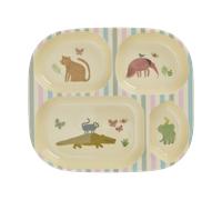 RICE Plato infantil melamina Rice 4 compartimientos Estampado Jungla Dulce