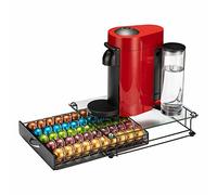 Rice rat Coffee Vertuo - Cajón para cápsulas Nespresso con vidrio para gabinete, estante de almacenamiento de cápsulas Vertuoline para mostrador (con asa)