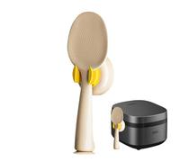 Rice Scooper - Suction Cup Base Paddle Spoon, Non Stick Rices Server, Self Standing Kitchen Utensil, Cooker Serving Tool | Rice Serving Accessory For Friends Women Girls Boys Family Gatherings