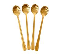 RICE Set de 4 cucharas de latte Rice Seashell 19 cm Gold