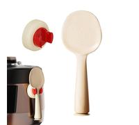 Rice Spoon, Stand Scooper, Suction Cup Base, Anti Slip Handle, Non Stick Exterior, White, Cooking Accessory, Excellent for Daily Meal Prep and Kitchen Organization