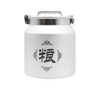 Rice Storage Container, 6L/8L/10L/12L Aluminum Alloy Airtight Canister, with Sealed Lid and Carry Handle, Locking Clamp, for Rice Flour Grain Coffee Bean(8L)