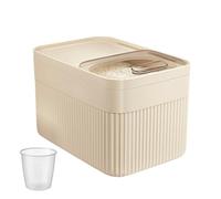 Rice Storage Container - Large Capacity Airtight Cereal Organizer for Food Prep, Sturdy Material with Measuring Cup, Foods Organizers Containers for Pet Flour Snack Grain, 12 Inches