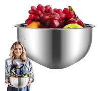 Rice Strainer, Stainless Steel Rice Washer with Slanted Bottom, Heavy Duty Kitchen Utensils for Cooking, Draining Pasta, Rinsing Vegetables, Home, 8.86x4.53 inches