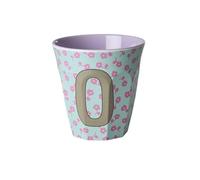Rice Taza de melamina para niños, tamaño mediano, con letras (O)