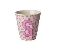 Rice Taza de melamina para niños, tamaño mediano, con letras (S)