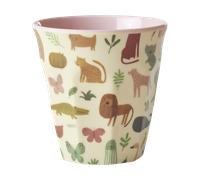 RICE Taza infantil Rice melamina Estampado Jungla Dulce-Rosa Suave