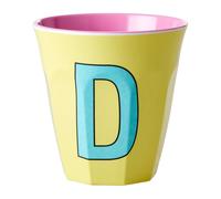 RICE Taza melamina Rice mediana letra D 30 cl Yellow