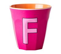 RICE Taza melamina Rice mediana letra F 30 cl Fuchsia