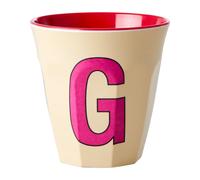 RICE Taza melamina Rice mediana letra G 30 cl Pastel yellow