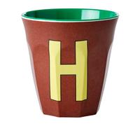RICE Taza melamina Rice mediana letra H 30 cl Brown