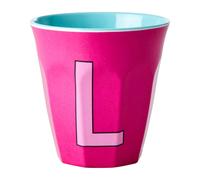 RICE Taza melamina Rice mediana letra L 30 cl Fuchsia