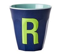 RICE Taza melamina Rice mediana letra R 30 cl Dark blue