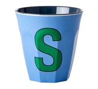 RICE Taza melamina Rice mediana letra S 30 cl New dusty blue