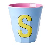 RICE Taza melamina Rice mediana letra S 30 cl Soft blue