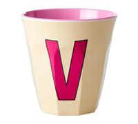 RICE Taza melamina Rice mediana letra V 30 cl Soft yellow