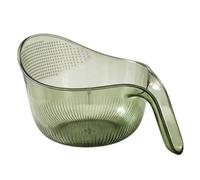 Rice Washing Bowl And Strainer, Multipurpose Rice Strainer Bowl With Handle, Rice Rinser Strainer For Vegetables And Fruits (Green)