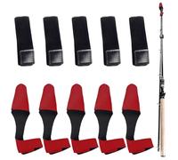 Riceel Bandas para caña de pescar, 5 pares de correas para cañas de pescar, soporte de , accesorios de pesca, calcetines de caña de pescar de alta elasticidad, protección elástica para cañas de pescar