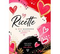 Ricette | IL MIO QUADERNO DI RICETTE: Ricettario Italiano da Scrivere | Quaderno di Cucina per Annotare Ricette, Dolci, Piatti di Famiglia e Idee Creative