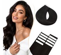 Rich Choices Extensiones Adhesivas Pelo Natural Tape in Extensiones Pelo Natural Adhesivas Remy Human Hair Cabello Humano 10 Piezas 35cm #1B Negro Natural