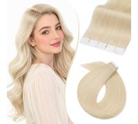 Rich Choices Extensiones Adhesivas Pelo Natural Tape in Extensiones Pelo Natural Adhesivas Remy Human Hair Cabello Humano 20 Piezas 30cm #60 Rubio Platino
