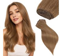 Rich Choices Extensiones Pelo Natural Cortina Pelo Natural Humano Weft Hair Extensions Bundles Remy Human Hair Sew in Cabello Humano 100g 75cm #6 Castaño Medio