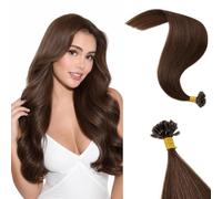 Rich Choices Keratina Extensiones Queratina Pelo Natural U Tip Remy Human Hair Extension Cabello Humano Natural Hot Fusion 50 Mechas 45cm 50 Mechas #4 Castaño Chocolate