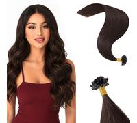 Rich Choices Keratina Extensiones Queratina Pelo Natural U Tip Remy Human Hair Extension Cabello Humano Natural Hot Fusion 50 Mechas 35cm 50 Mechas #2 Castaño Oscuro