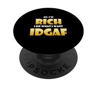 Rich Costume Idgaf Meme Personalized Wealthy Person Success PopSockets PopGrip Adhesivo