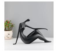 Rich Iron Decoración de Habitaciones Modern Statue Figurine Decorative Statues Woman Yoga Home In Resin Ornaments Divertidos Accesorios de Escritorio(Black B,Matte)