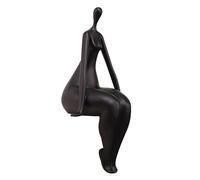 Rich Iron Decoración de Habitaciones Modern Statue Figurine Decorative Statues Woman Yoga Home In Resin Ornaments Divertidos Accesorios de Escritorio(Black a,Matte)