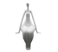 Rich Iron Decoración de Habitaciones Modern Statue Figurine Decorative Statues Woman Yoga Home In Resin Ornaments Divertidos Accesorios de Escritorio(White a,Matte)