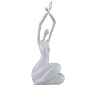 Rich Iron Decoración de Habitaciones Modern Statue Figurine Decorative Statues Woman Yoga Home In Resin Ornaments Divertidos Accesorios de Escritorio(White D,Matte)