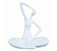 Rich Iron Decoración de Habitaciones Modern Statue Figurine Decorative Statues Woman Yoga Home In Resin Ornaments Divertidos Accesorios de Escritorio(White C,Shiny)