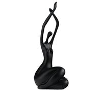Rich Iron Decoración de Habitaciones Modern Statue Figurine Decorative Statues Woman Yoga Home In Resin Ornaments Divertidos Accesorios de Escritorio(Black D,Matte)