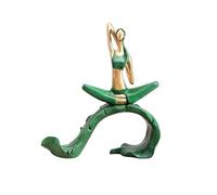 Rich Iron Decoración de Habitaciones Yoga Girl Estatua Decorativa Escultura Estante Decoración Figuras Estatuas de Resina Meditación Divertidos Accesorios de Escritorio(D3)