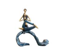 Rich Iron Decoración de Habitaciones Yoga Girl Estatua Decorativa Escultura Estante Decoración Figuras Estatuas de Resina Meditación Divertidos Accesorios de Escritorio(B2)