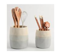 Rich Iron Portautensilios de cocina Organizador de encimera con soporte utensilios cerámica for cucharas para colocar junto a la estufa(Set of 2)