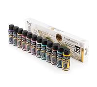 Rich Juego de pinturas acrílicas metálicas, 12 x 60 ml, pigmentos ricos, secado rápido, no se decolora, no tóxicas, pinturas para manualidades, lienzo, madera, cerámica para principiantes o
