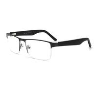 RICH MODE Hombres rectángulo semi sin monturas de gafas marco metal sin receta gris monturas de gafas
