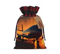 Rich&Rabbit Airplane at Sunset - Bolsa de almacenamiento con cordón de bloqueo de color para Navidad, para fiestas de Navidad