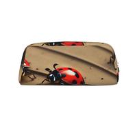 Rich&Rabbit Art Ladybug Tracks - Bolsa de maquillaje con cremallera y cremallera portátil para viajes, bolsa de almacenamiento para uso diario, plateado, Talla única