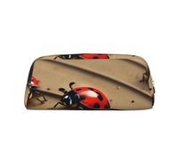 Rich&Rabbit Art Ladybug Tracks - Bolsa de maquillaje con cremallera y cremallera portátil para viajes, bolsa de almacenamiento para uso diario, Oro, Talla única