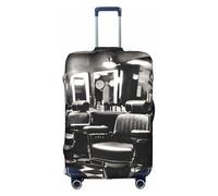 Rich&Rabbit Barber Shop - Funda protectora de equipaje de viaje con estampado monocromático, lavable, funda protectora de equipaje (18-32 pulgadas), Blanco, XL