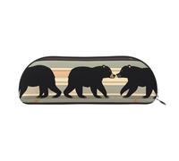 Rich&Rabbit Bear Print - Bolsas versátiles con cremallera para cosméticos, accesorios pequeños, bolsas de almacenamiento para piezas pequeñas, plateado, Talla única