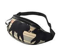 Rich&Rabbit Bear Print - Riñonera multifuncional para senderismo, viajes, correr, caminatas de montaña, Negro -, Talla única