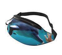 Rich&Rabbit Beautiful Underwater World Dolphins Coral Print - Riñonera multifuncional para senderismo, viajes, correr, caminatas de montaña, Negro -, Talla única