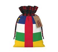 Rich&Rabbit Bolsa de almacenamiento con cordón para Navidad, diseño de bandera de África Central