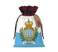 Rich&Rabbit Bolsa de almacenamiento con cordón para Navidad, diseño de bandera de San Marino